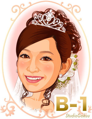 花飾り 結婚式の美しい似顔絵 美顔絵 Com